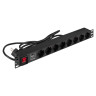 Блок розеток EXEGATE SERVERPRO PDU-19H804 Al-8S-EU2.5CU-SW-SPD1 EX299605RUS
