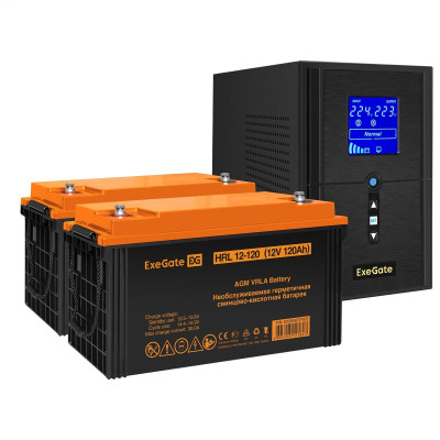 Комплект EXEGATE ИБП EX295988RUS + батарея 120Aч EX285657RUS 2шт